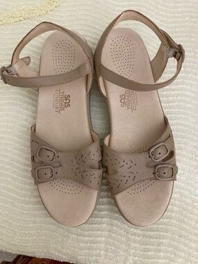 SAS Women's Taupe Ankle-Strap Comfort Sandals